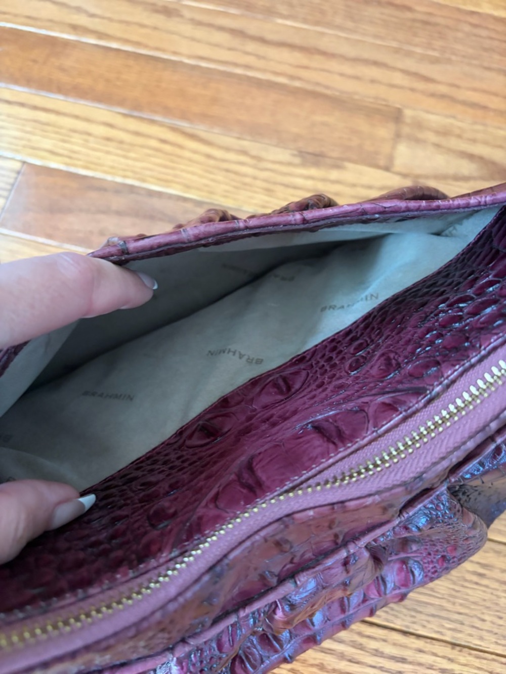 Brahmin Dark Iris Shoulder Bag Hobo Handbag - Picture 8 of 13